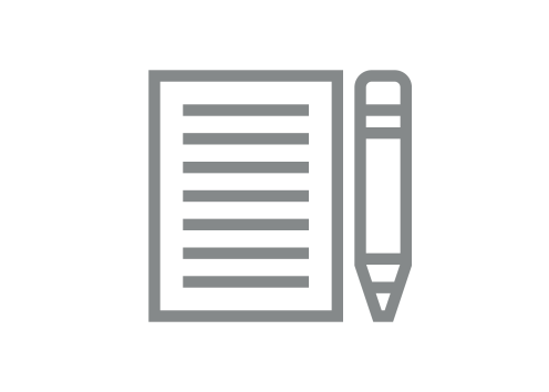 Graphic of a piece of paper with a pencil next to it